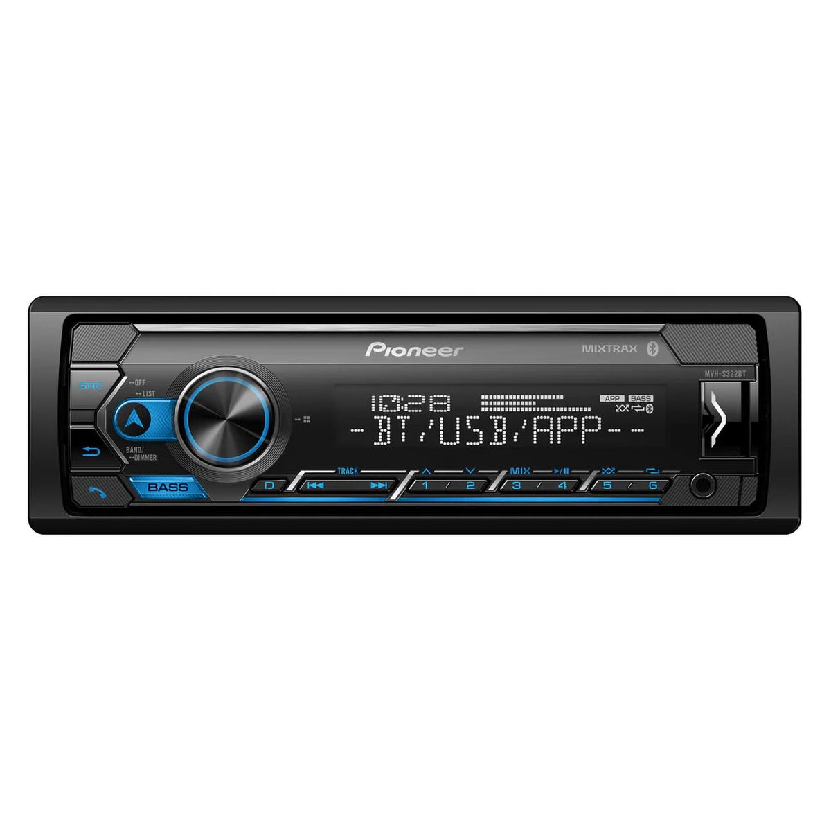 Pioneer Single DIN AM/FM Mechless Receiver with Detachable Face with Pioneer Smart Sync, MIXTRAX®, Bluetooth®