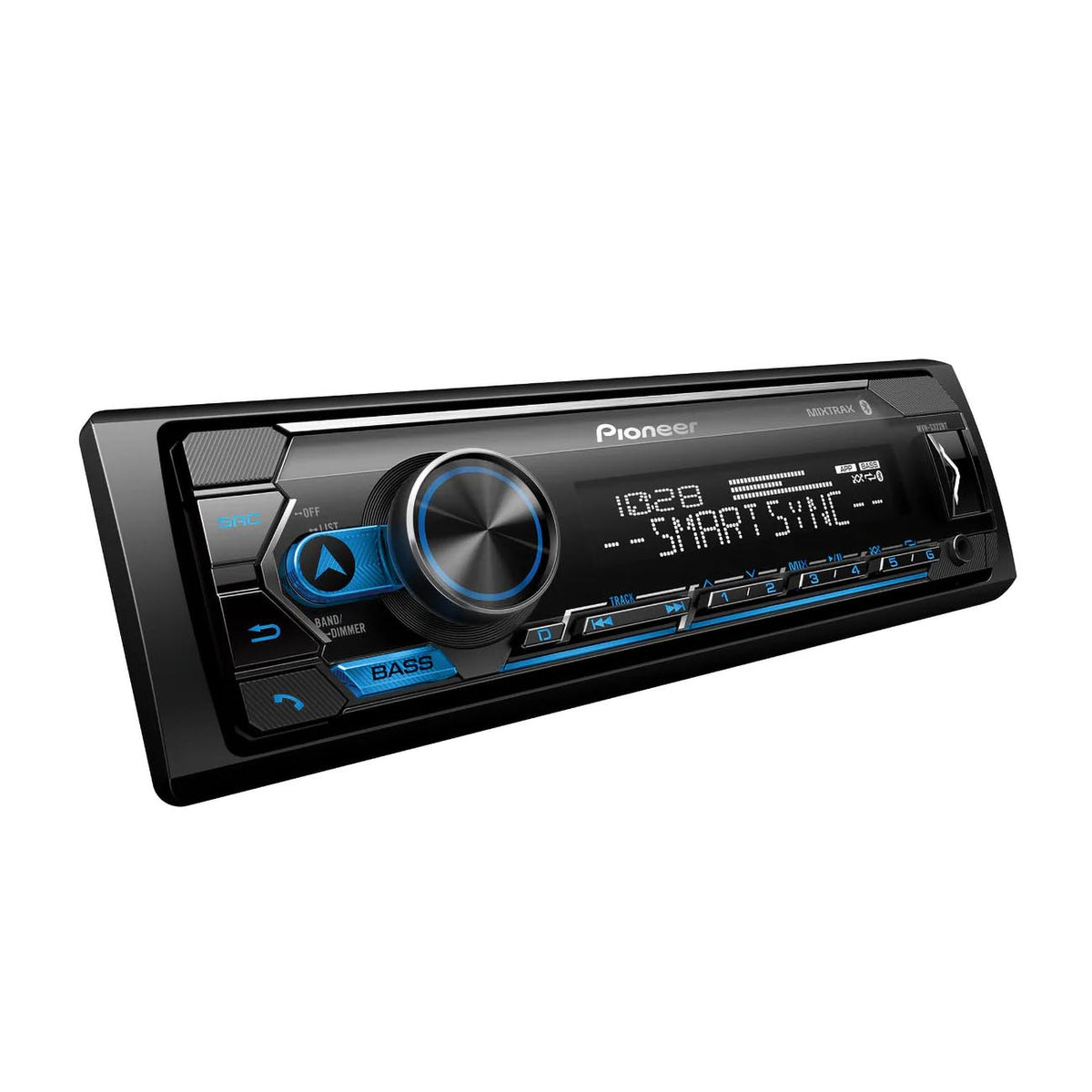 Pioneer Single DIN AM/FM Mechless Receiver with Detachable Face with Pioneer Smart Sync, MIXTRAX®, Bluetooth®