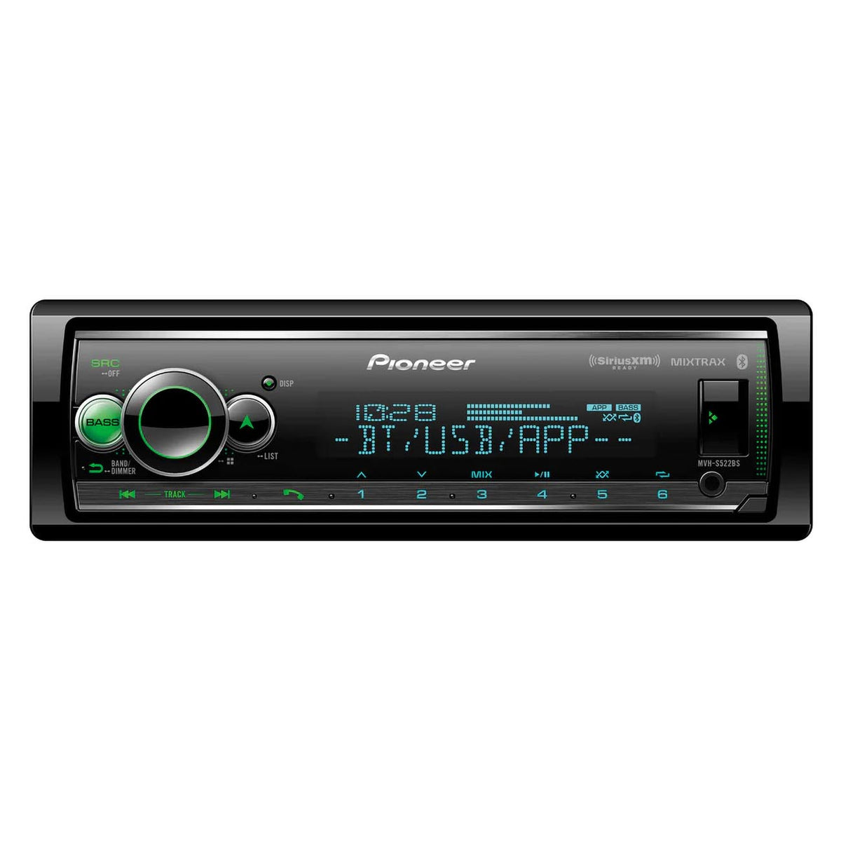 Pioneer Single DIN AM/FM Mechless Receiver with Detachable Face with Pioneer Smart Sync, MIXTRAX®, Bluetooth®, SiriusXM-Ready™