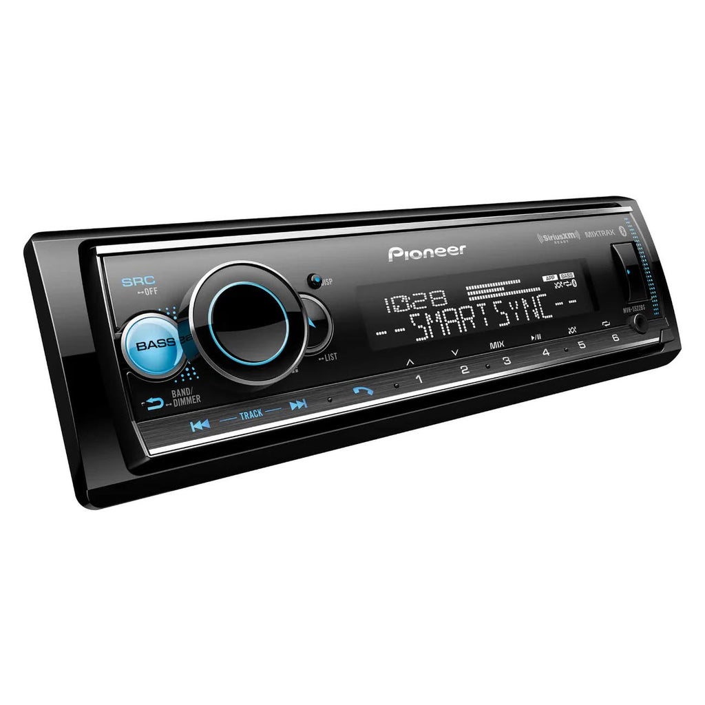 Pioneer Single DIN AM/FM Mechless Receiver with Detachable Face with Pioneer Smart Sync, MIXTRAX®, Bluetooth®, SiriusXM-Ready™