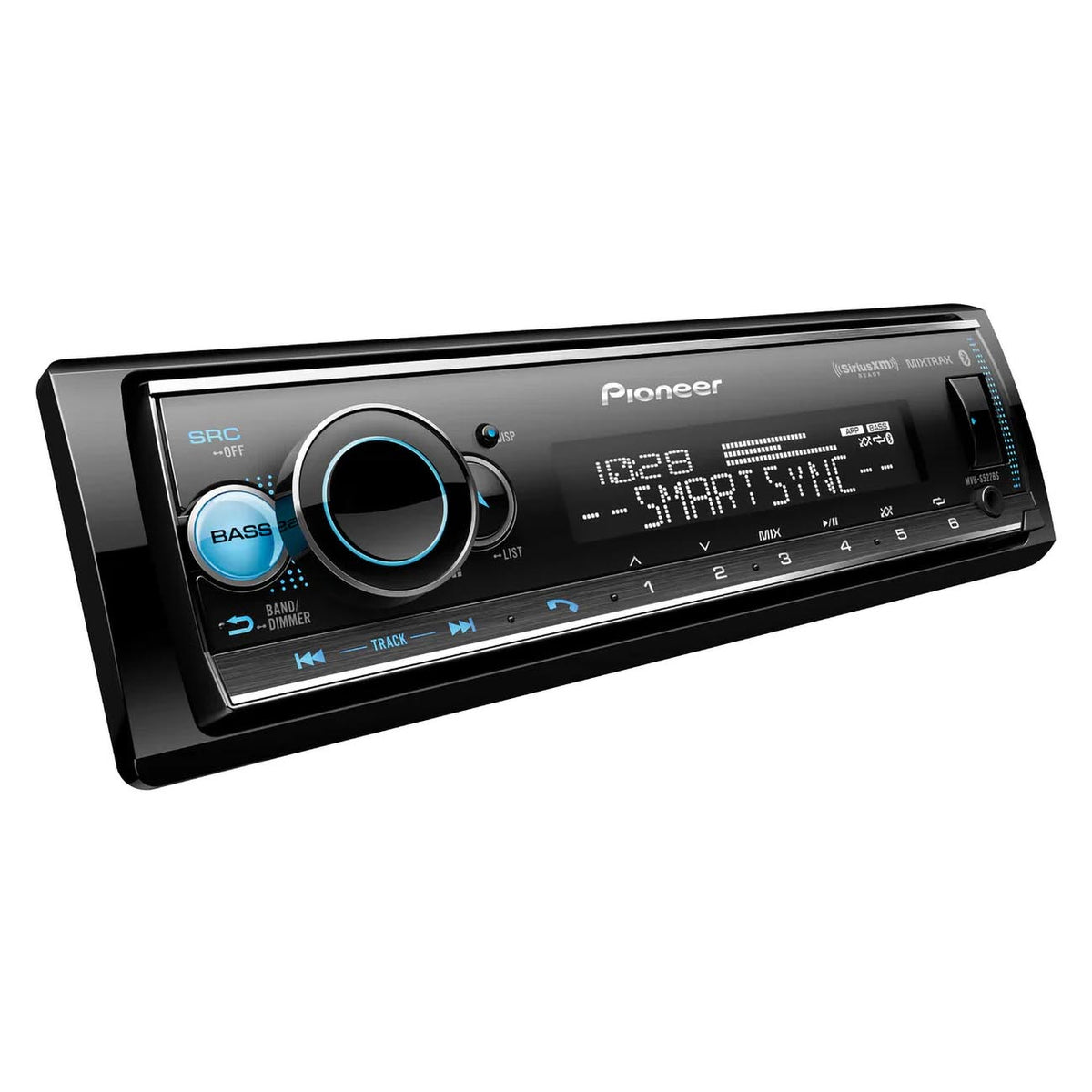 Pioneer Single DIN AM/FM Mechless Receiver with Detachable Face with Pioneer Smart Sync, MIXTRAX®, Bluetooth®, SiriusXM-Ready™