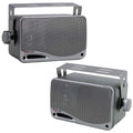 Pyle Marine 3-Way Box Speakers with 3.5" Woofer (Silver)