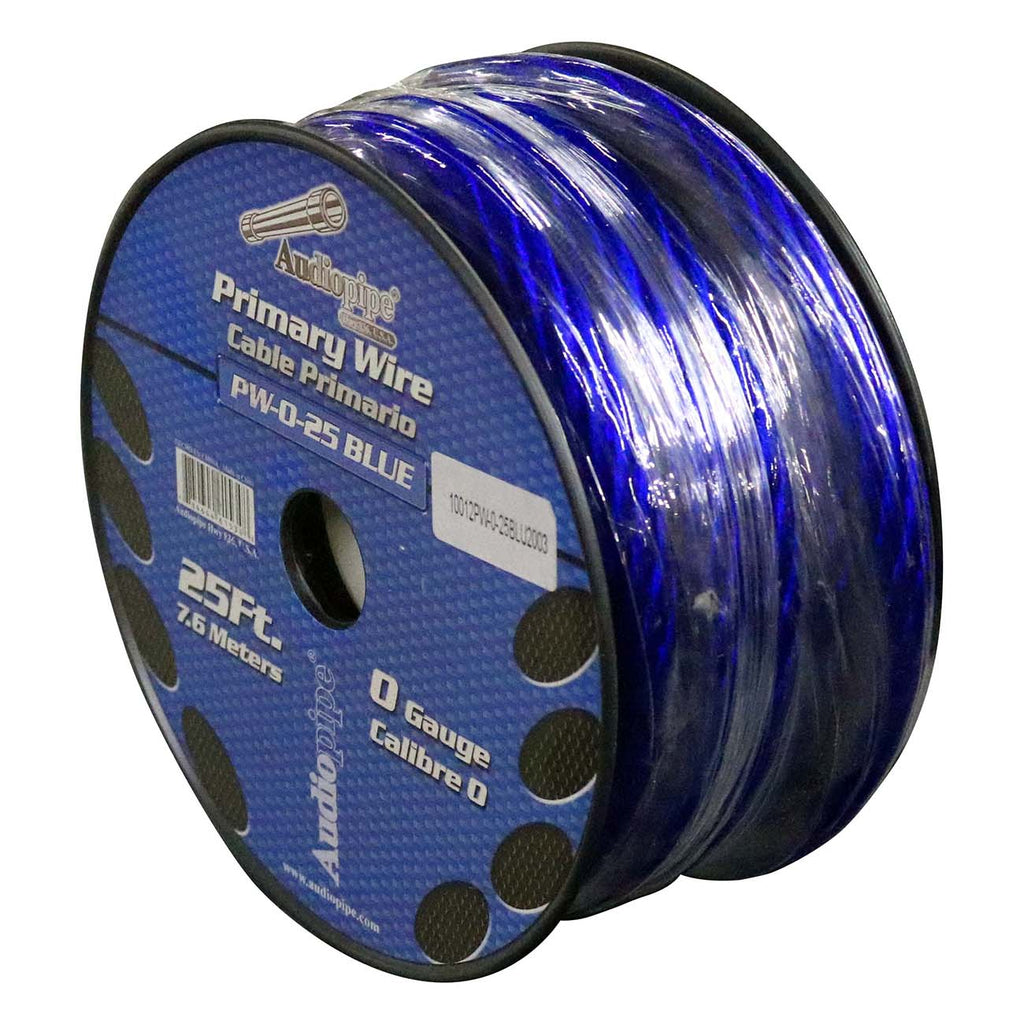Audiopipe Power Cable 0-Gauge 25 Foot Spool – Blue
