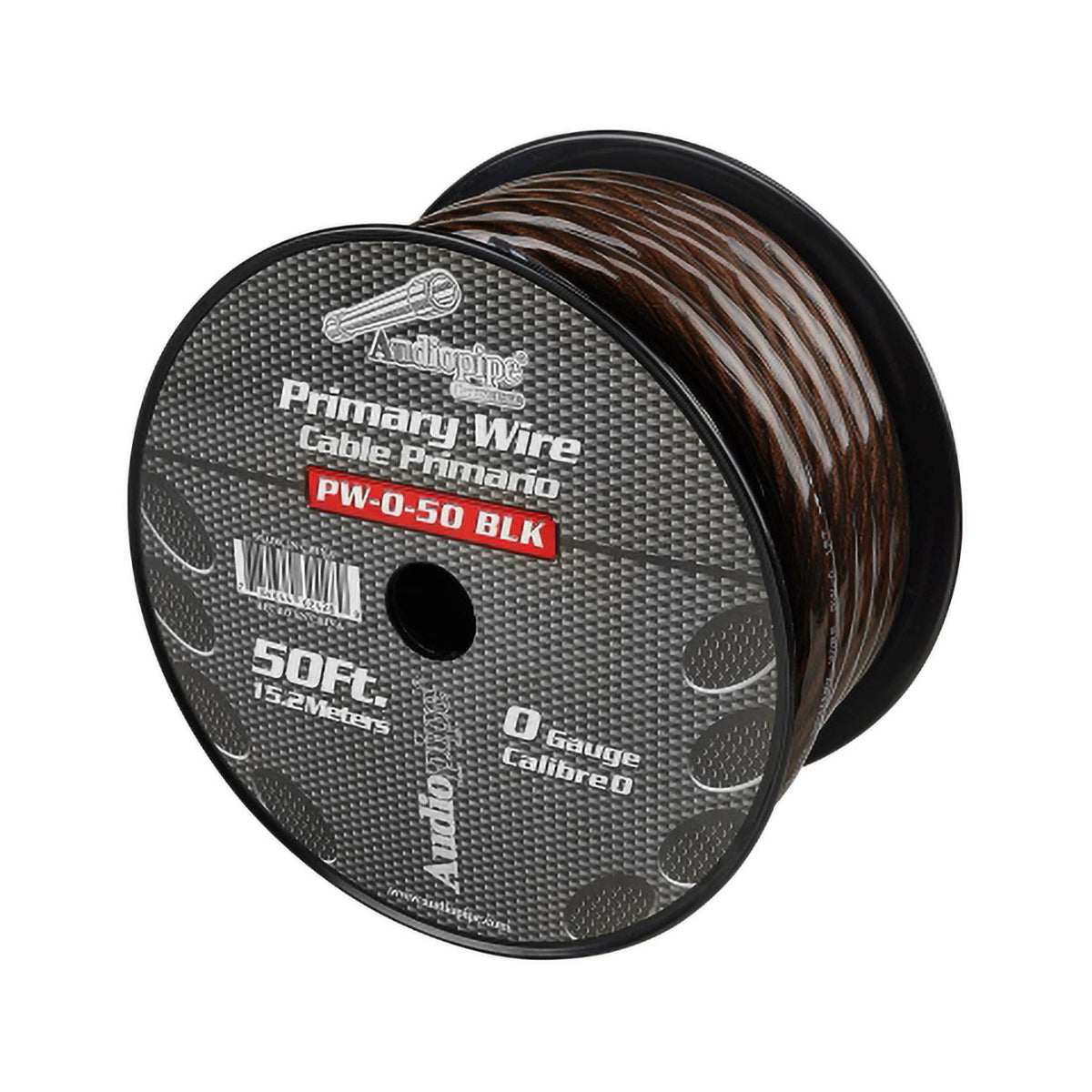 Audiopipe Power Cable 0-Gauge 50 Foot Spool – Black