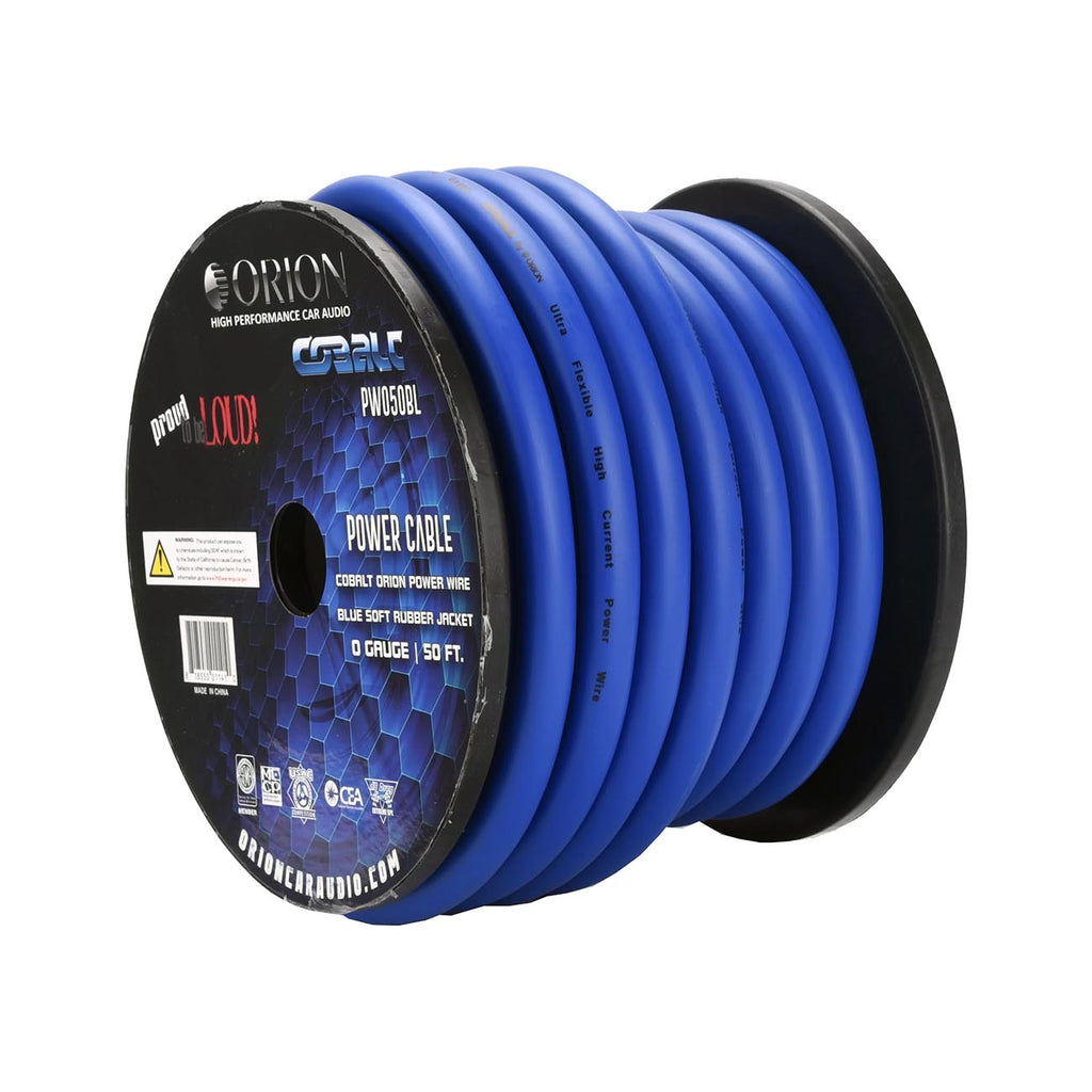 Orion Cobalt 0 Gauge CCA Wire – Blue Jacket (50ft Roll)