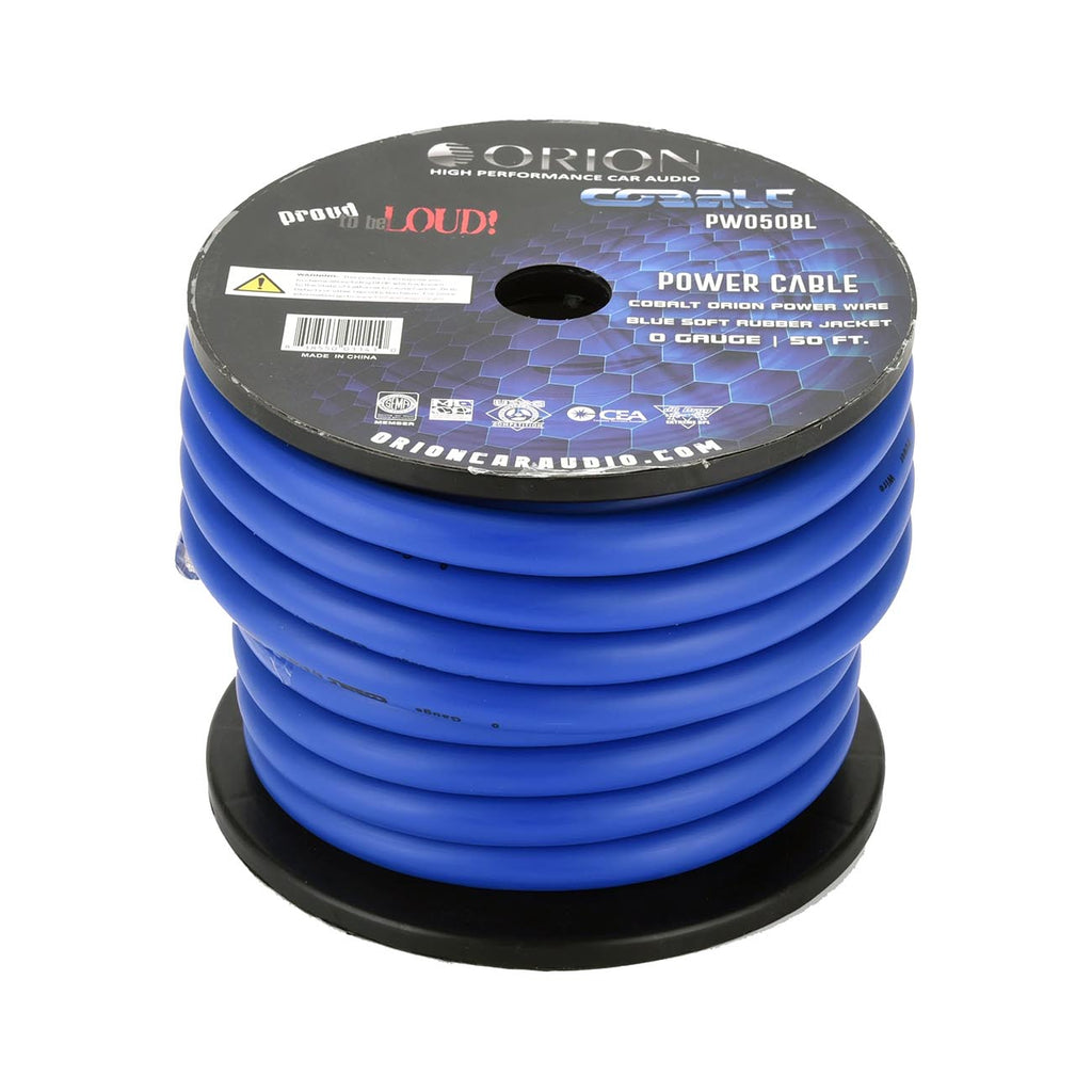Orion Cobalt 0 Gauge CCA Wire – Blue Jacket (50ft Roll)