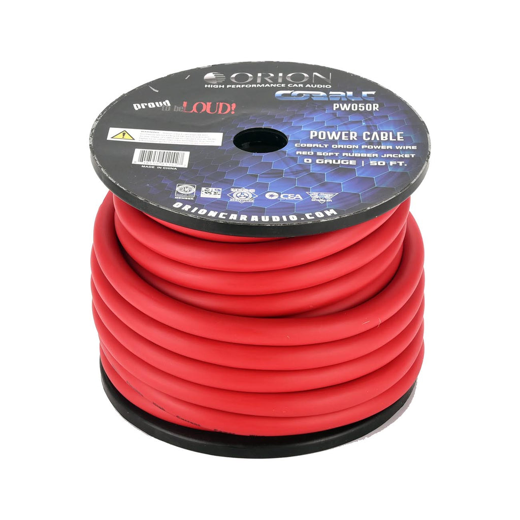 Orion Cobalt 0 Gauge CCA Wire – Red Jacket (50ft Roll)