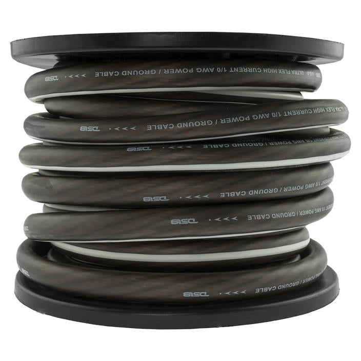 DS18 Ultra Flex CCA Power Wire 1/0 Gauge 50 Foot – Black