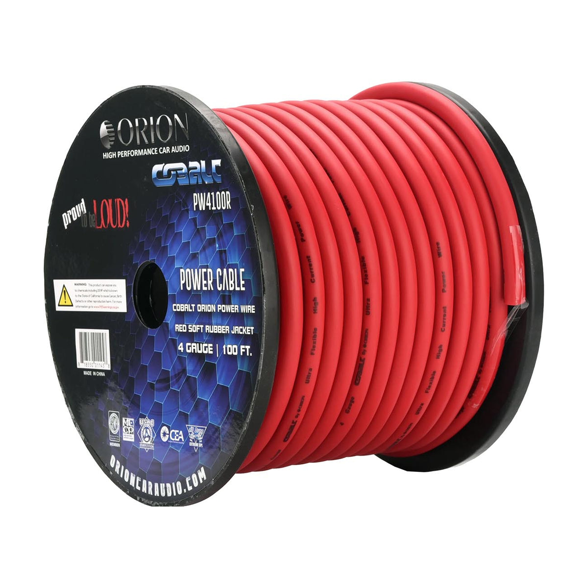 Orion Cobalt 4 Gauge CCA Wire – Red Jacket (100ft Roll)