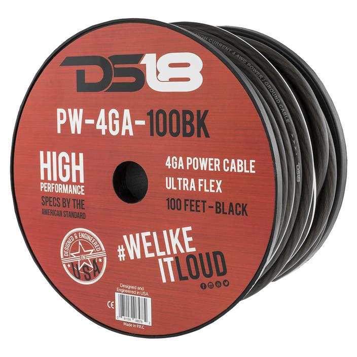 DS18 Ultra Flex CCA Power Wire 4 Gauge 100 Foot – Black