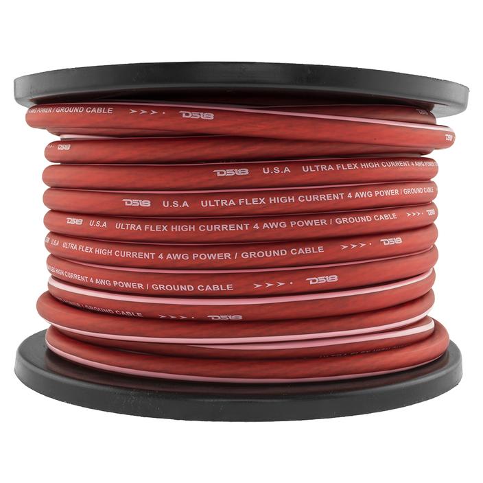 DS18 Ultra Flex CCA Power Wire 4 Gauge 100 Foot – Red