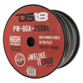 DS18 Ultra Flex CCA Power Wire 8 Gauge 250 Foot – Black