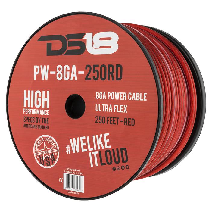 DS18 Ultra Flex CCA Power Wire 8 Gauge 250 Foot – Red
