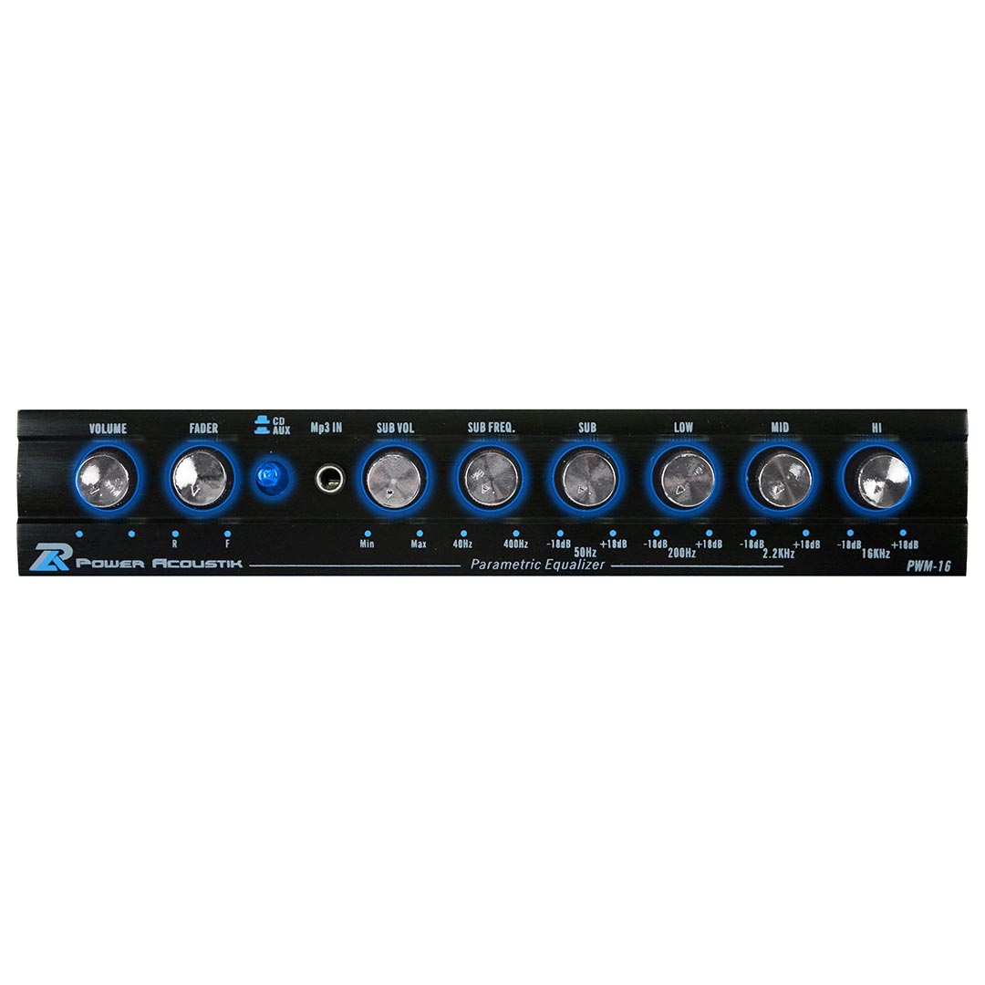Power Acoustik 4-Band Graphic Equalizer with Subwoofer Control