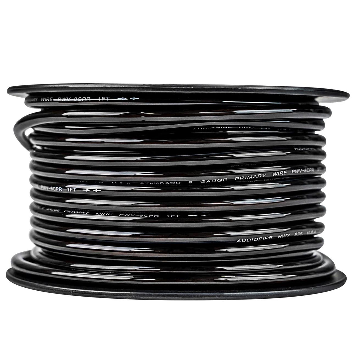 Audiopipe 100% Copper 8 Gauge 100 Foot Roll – BLACK