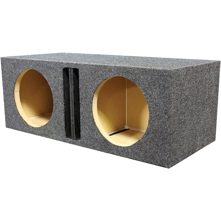 QPower Dual 12" Slot-Ported Heavy Duty Empty Woofer Box