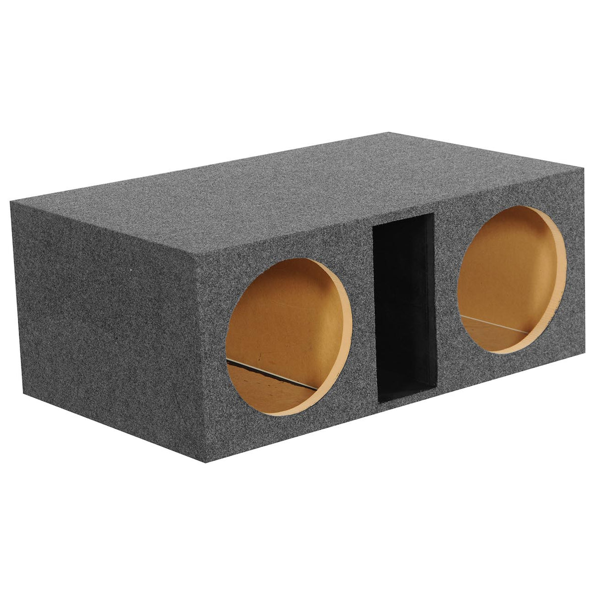 QPower Dual 12" Large Slot-Ported Heavy-Duty Empty Woofer Box