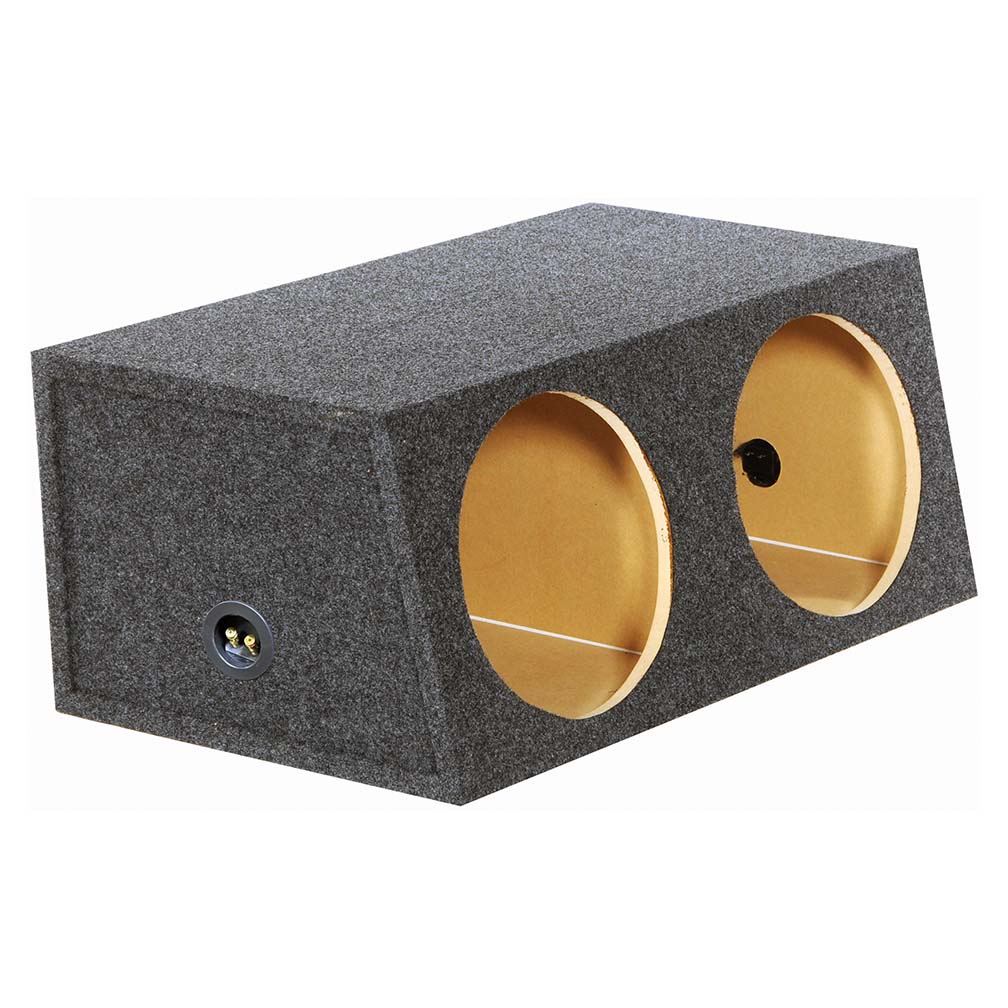 QPower Dual 12" Sealed Heavy Duty Angled Empty Woofer Box