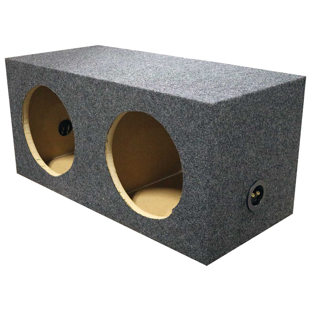 QPower Dual 12" Sealed Heavy Duty Square Empty Woofer Box