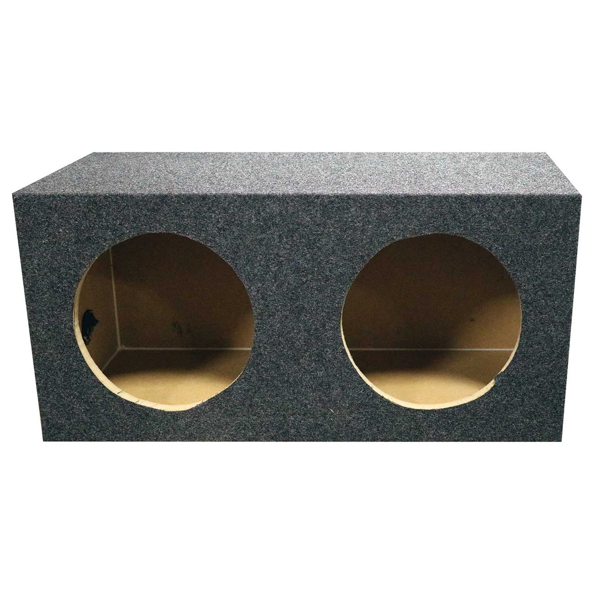 QPower Dual 12" Sealed Heavy Duty Square Empty Woofer Box