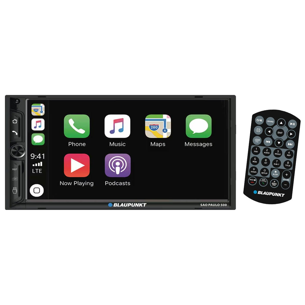 Blaupunkt 7" Double DIN MECHLESS Fixed Face Touchscreen Receiver with Bluetooth & Wired Apple Carplay/Android Auto