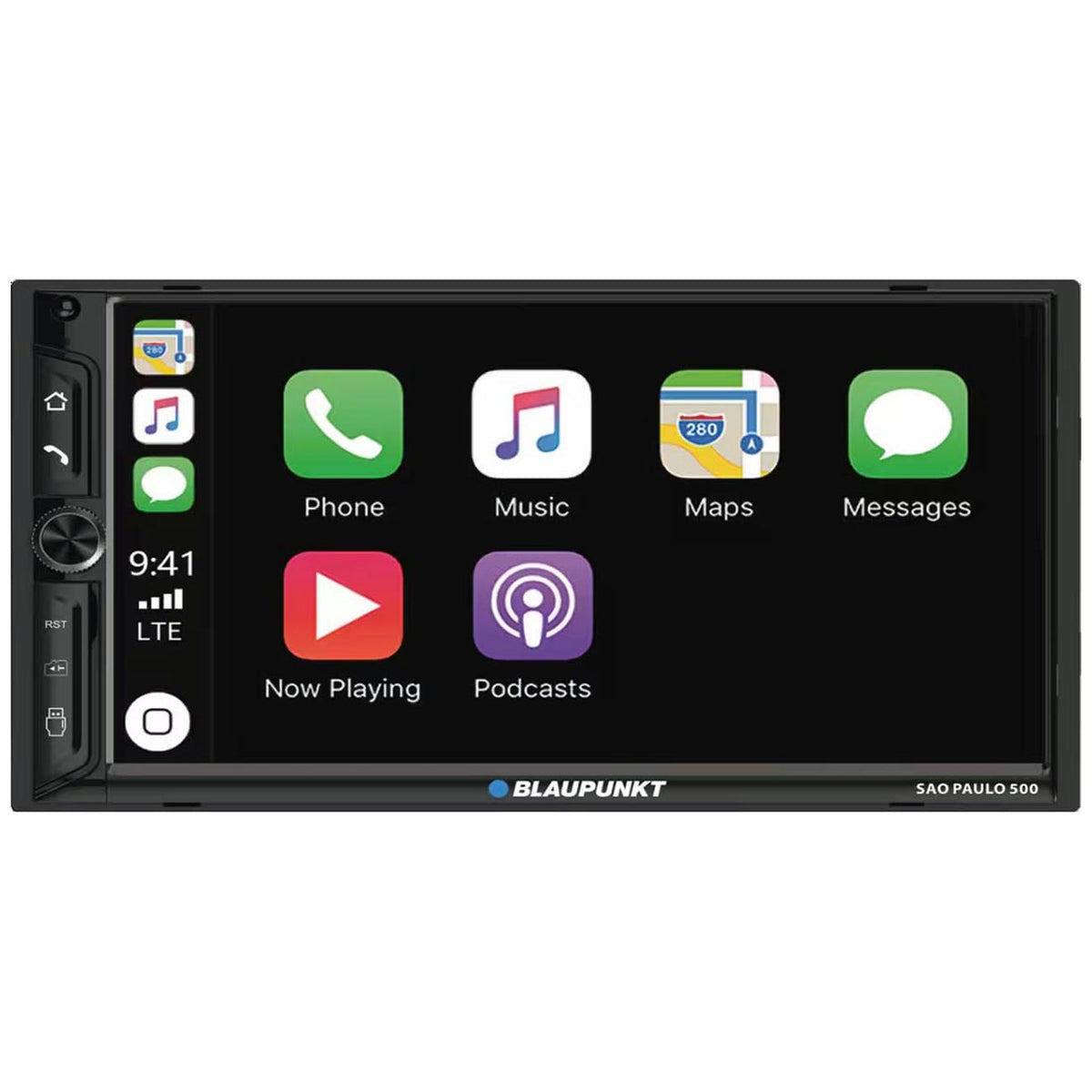 Blaupunkt 7" Double DIN MECHLESS Fixed Face Touchscreen Receiver with Bluetooth & Wired Apple Carplay/Android Auto