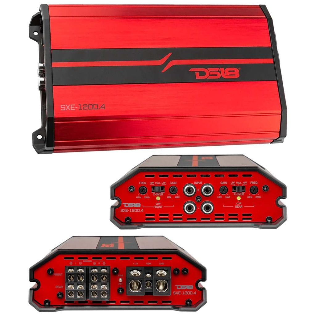 DS18 4 Channel Amplifier, 400W RMS/1200W MAX - Red