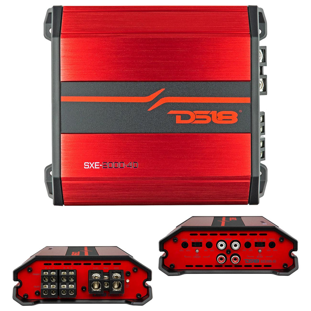 DS18 4 Channel Amplifier, 640W RMS/2000W MAX - Red