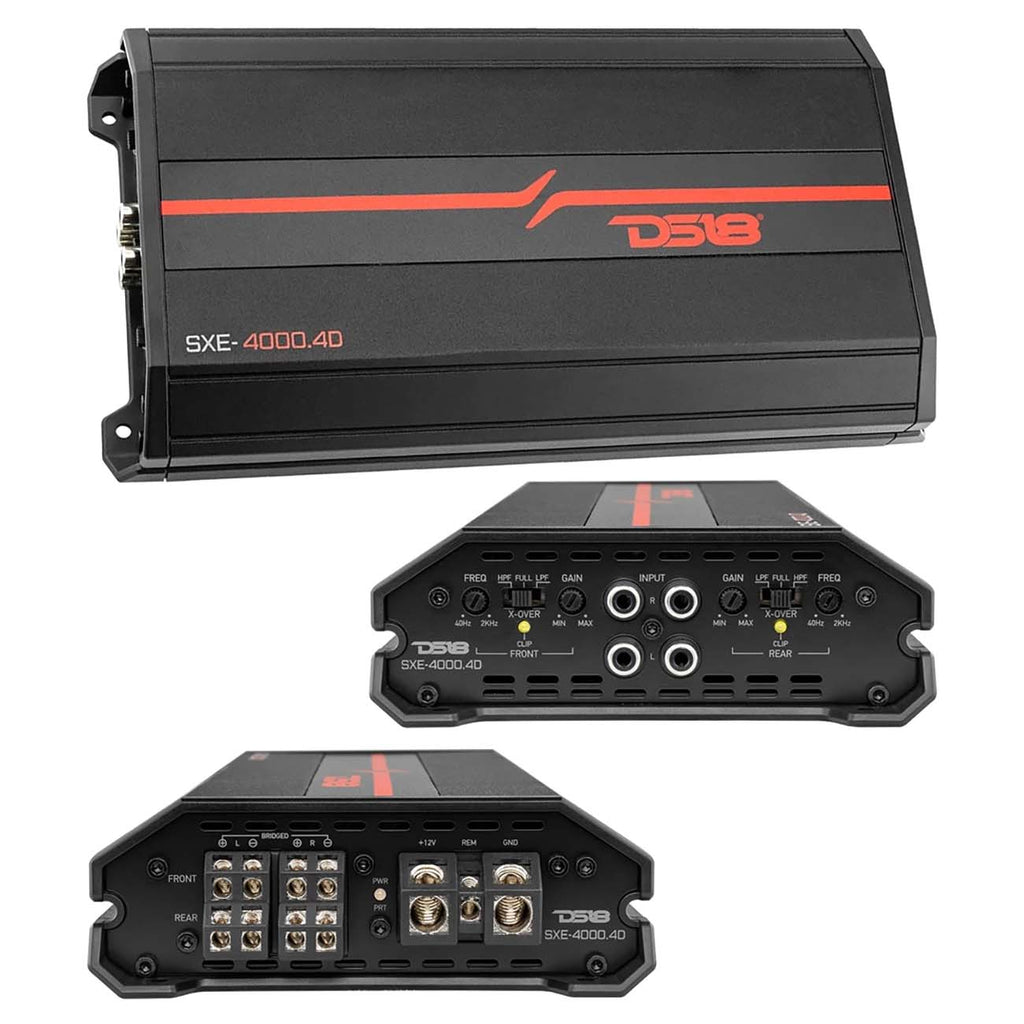 DS18 4 Channel Amplifier, 1720W RMS/4000W MAX - Black