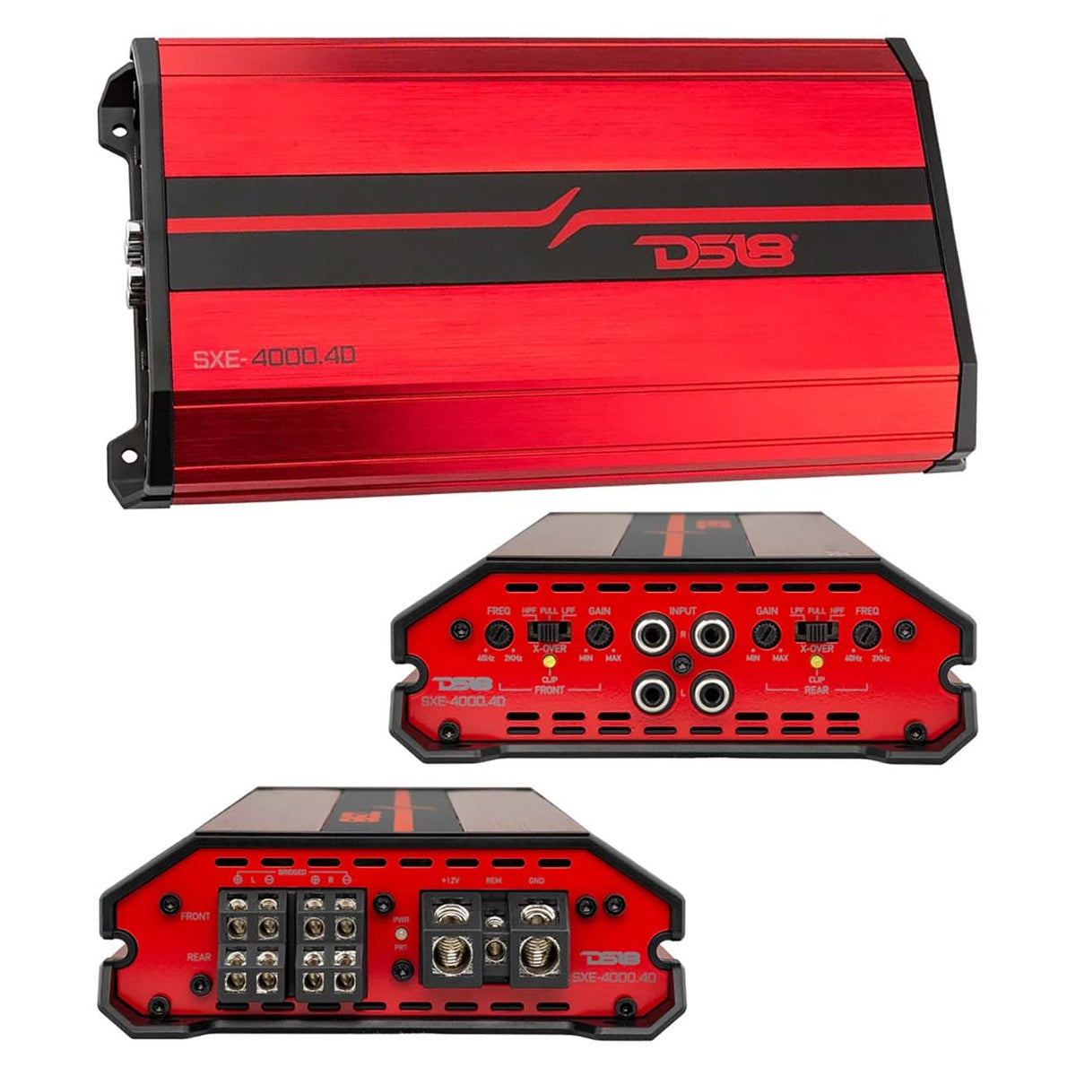 DS18 4 Channel Amplifier, 1720W RMS/4000W MAX - Red
