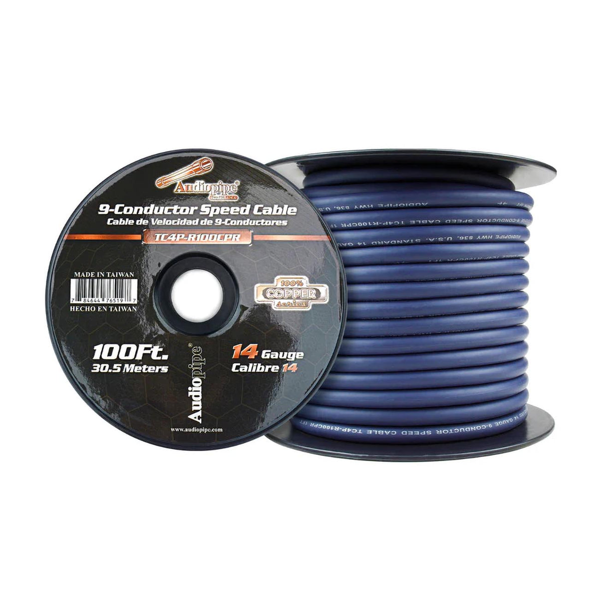 Audiopipe 100% Copper 9-Conductor Speed Cable – 100 Ft