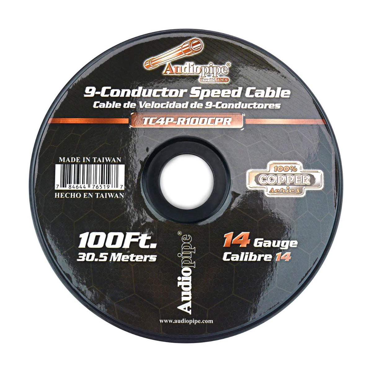 Audiopipe 100% Copper 9-Conductor Speed Cable – 100 Ft