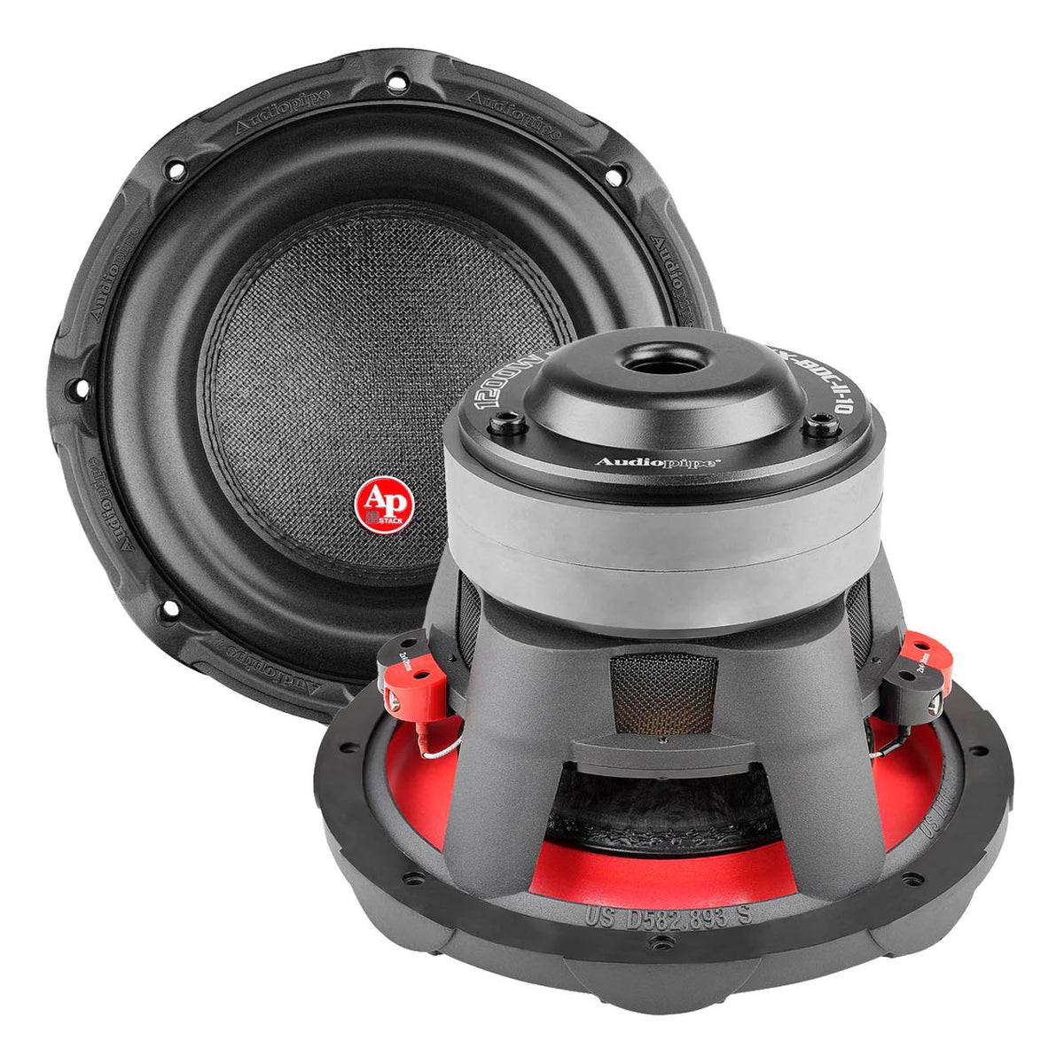 10″ Woofer, 600W RMS/1200W Max, Dual 4 Ohm