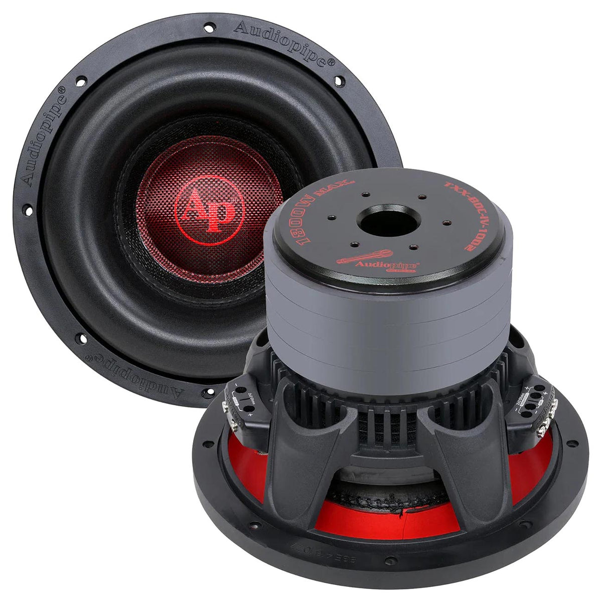 10″ Woofer, 900W RMS/1800W Max, Dual 2 Ohm