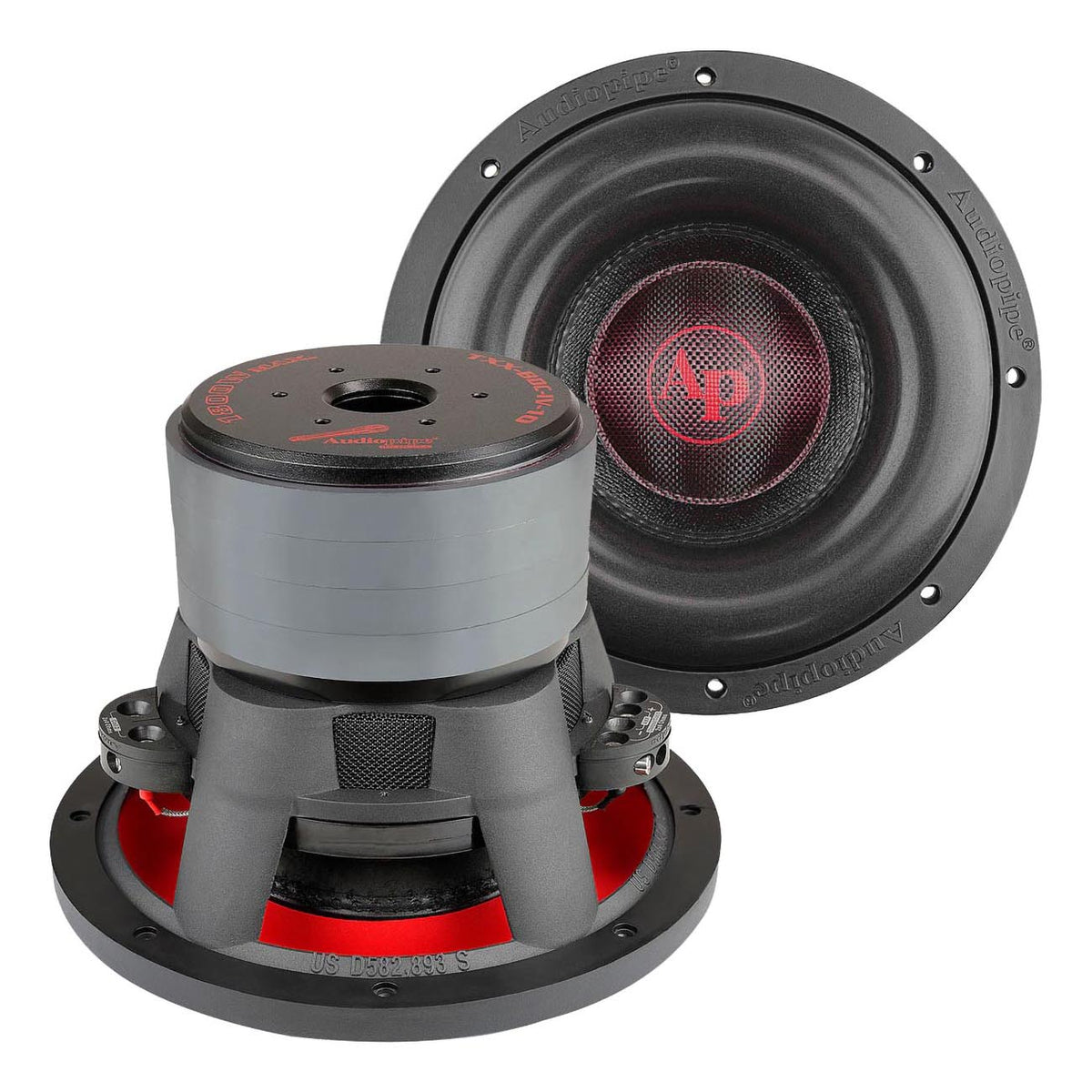10″ Woofer, 900W RMS/1800W Max, Dual 4 Ohm