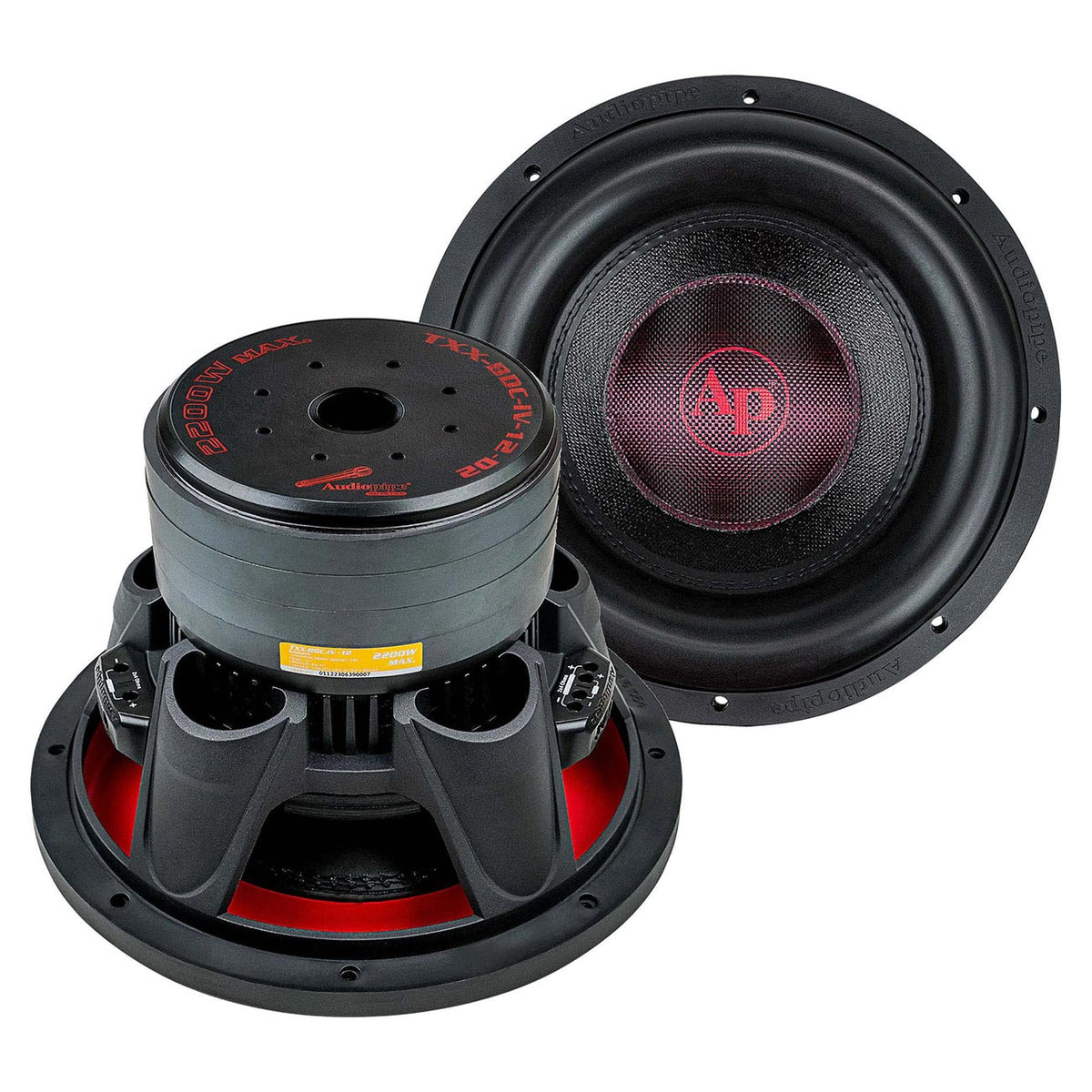 12″ Woofer, 1100W RMS/2200W Max, Dual 2 Ohm