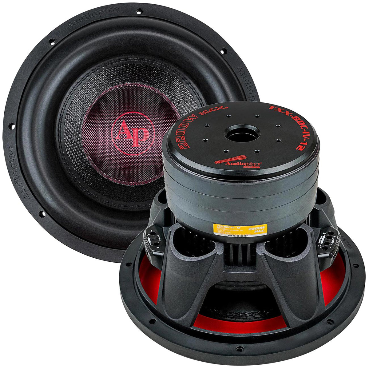 12″ Woofer, 1100W RMS/2200W Max, Dual 4 Ohm