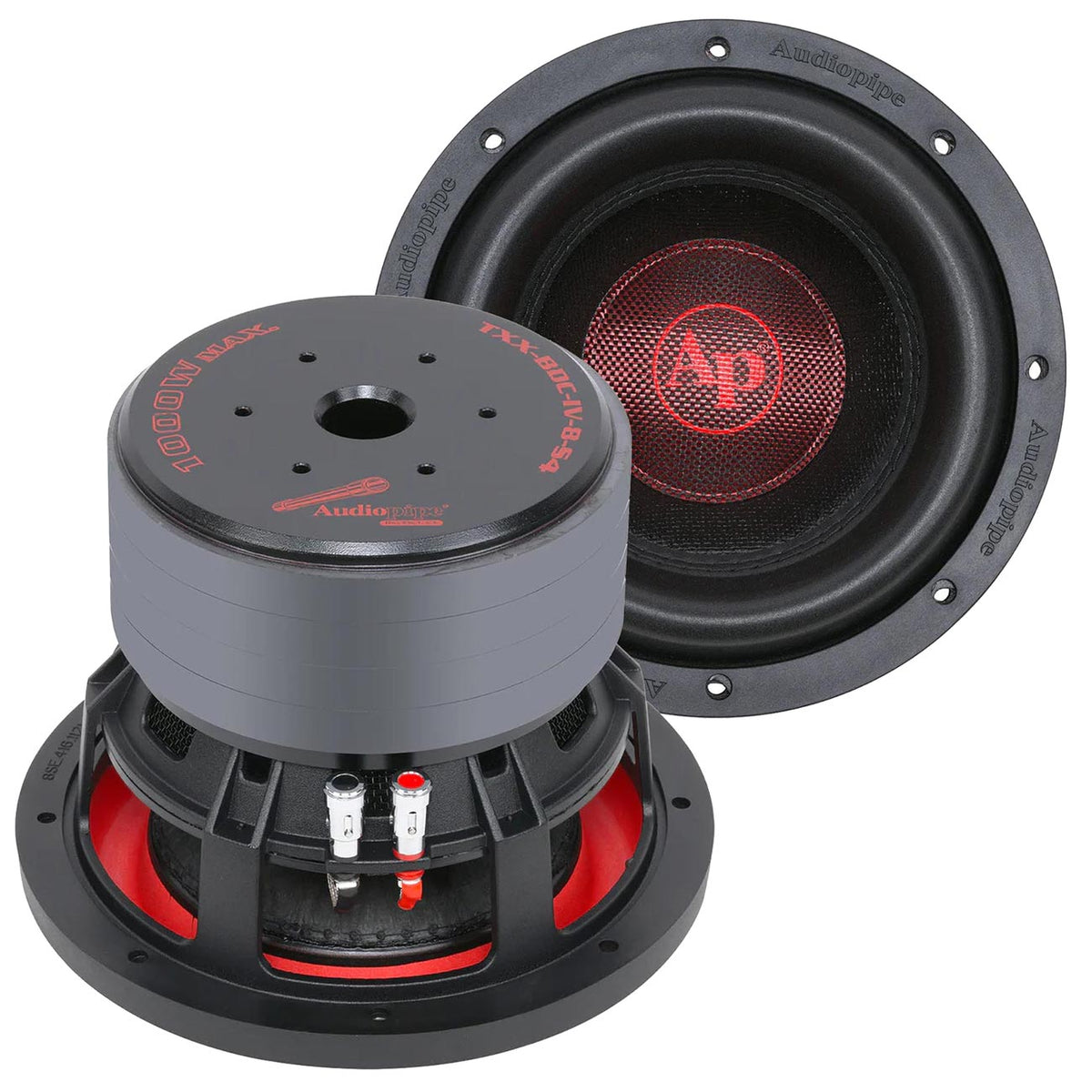 8″ Quad Stack Woofer, 500W RMS/1000W Max, Single 4 Ohm