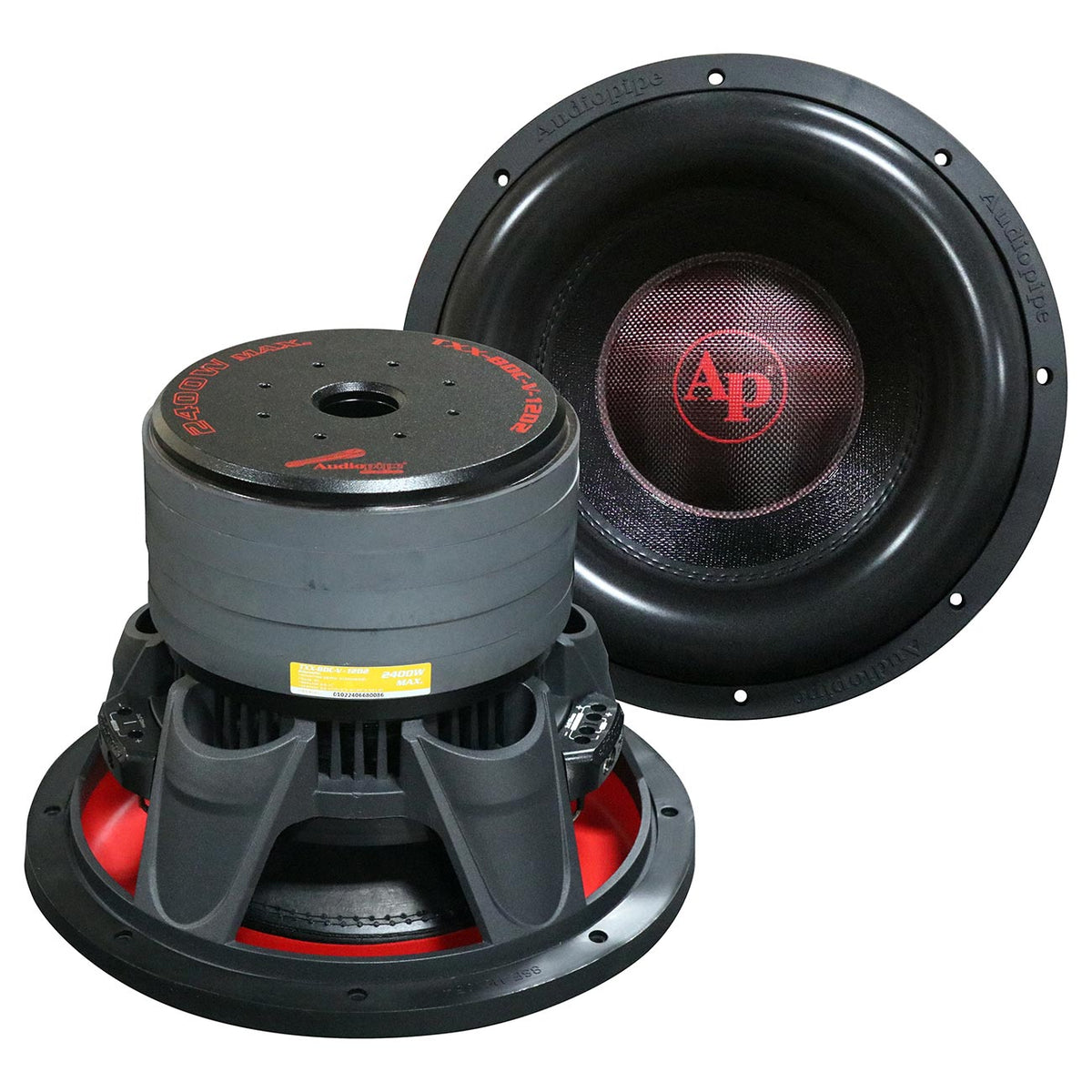 12″ Woofer, 1200W RMS/2400W Max, Dual 2 Ohm
