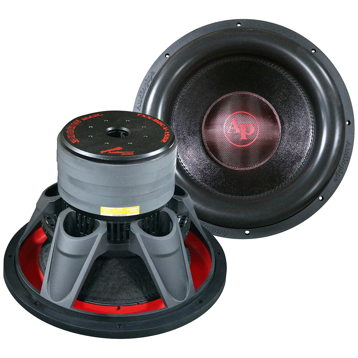 15″ Woofer, 1500W RMS/3000W Max, Dual 2 Ohm