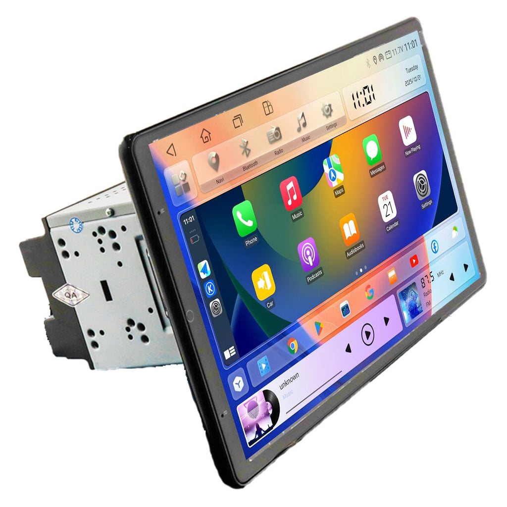 Linkswell 13.3" Double Din Floating Swivel Mechless Receiver Android Operation Radio with Bluetooth, USB & Phonelink