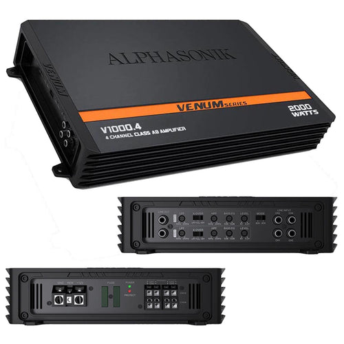 Alphasonik Venum Series 4-Channel Amplifier, 2000W Max