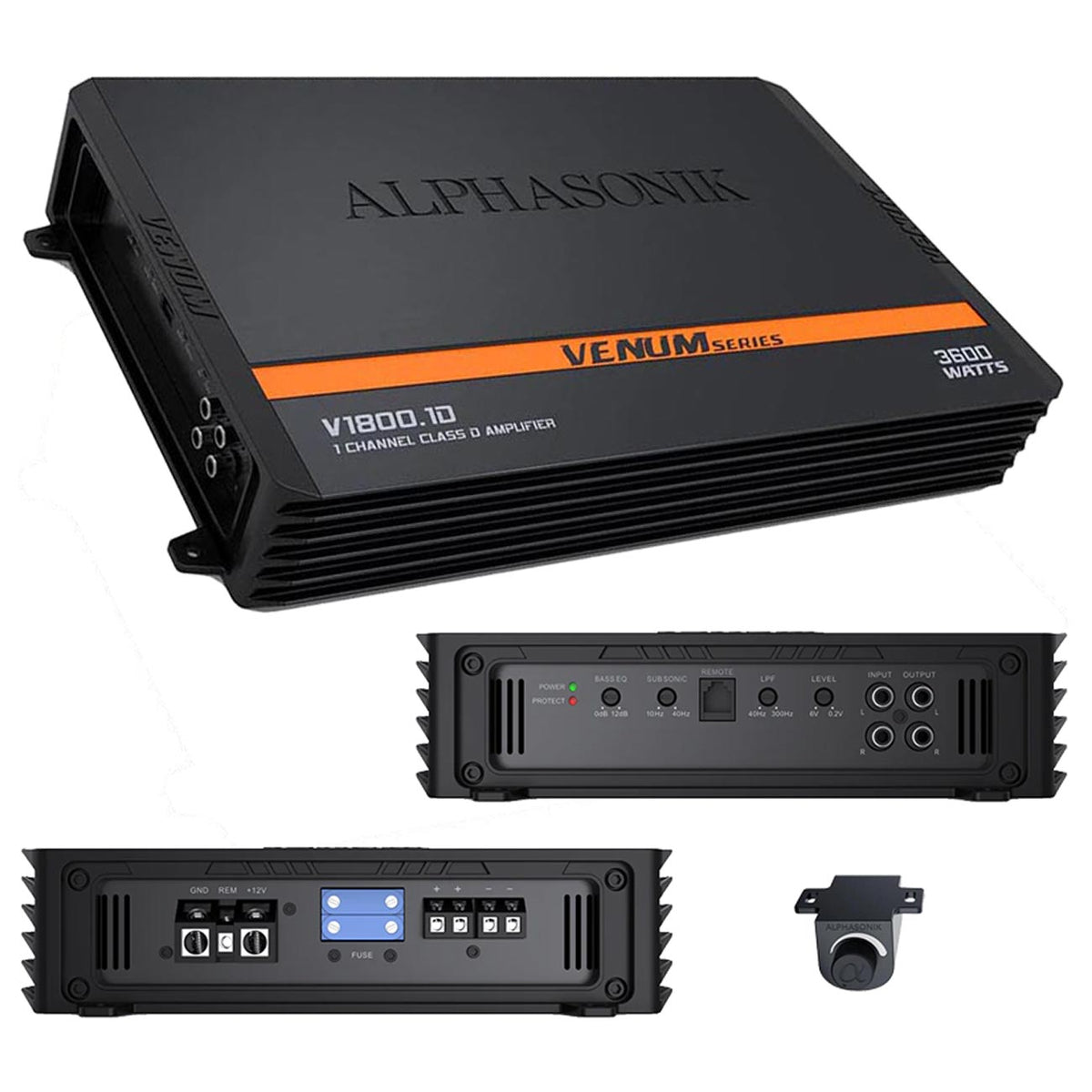 Alphasonik Venum Series Monoblock Amplifier, 3600W Max