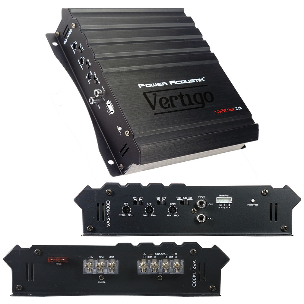 Power Acoustik 2 Channel Amplifier, 1400W Max