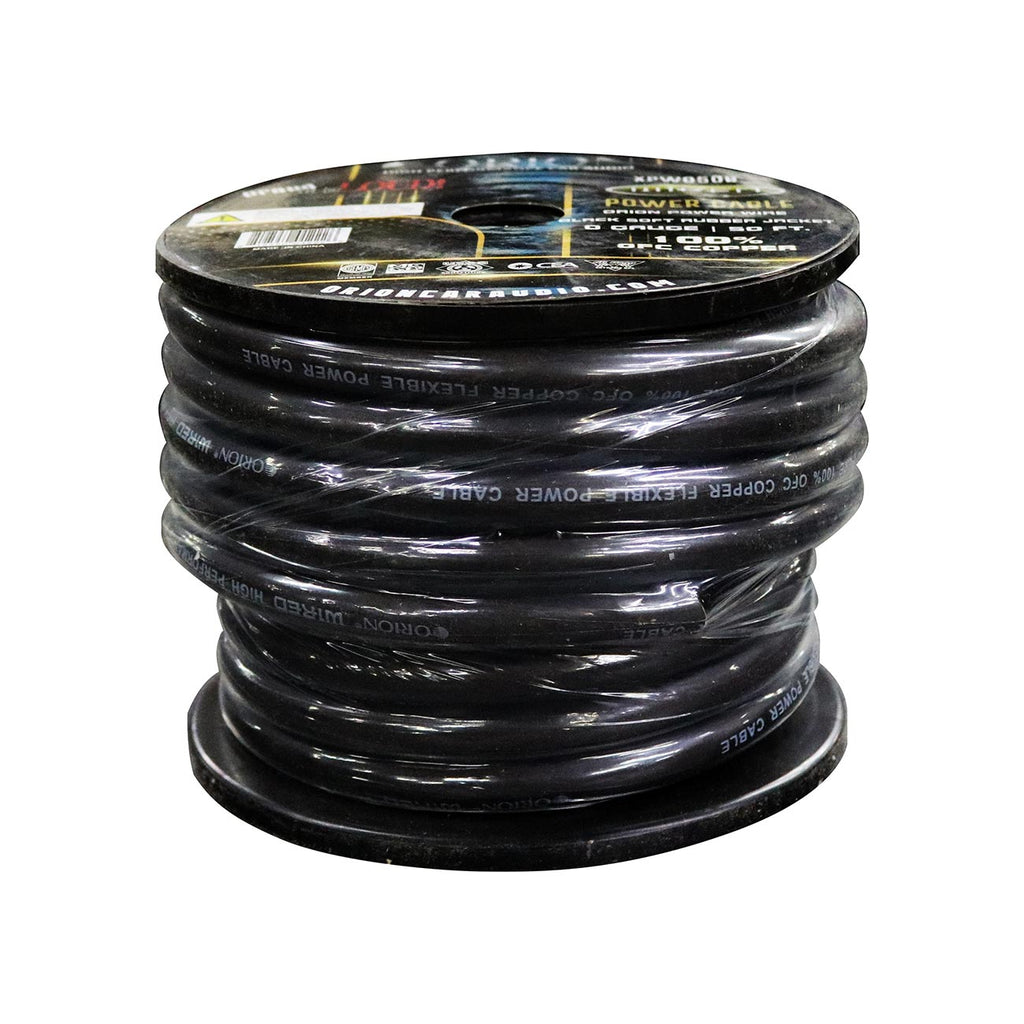 Orion XTRPRO 0 Gauge 100% OFC Copper Wire – Black Jacket (50ft Roll)
