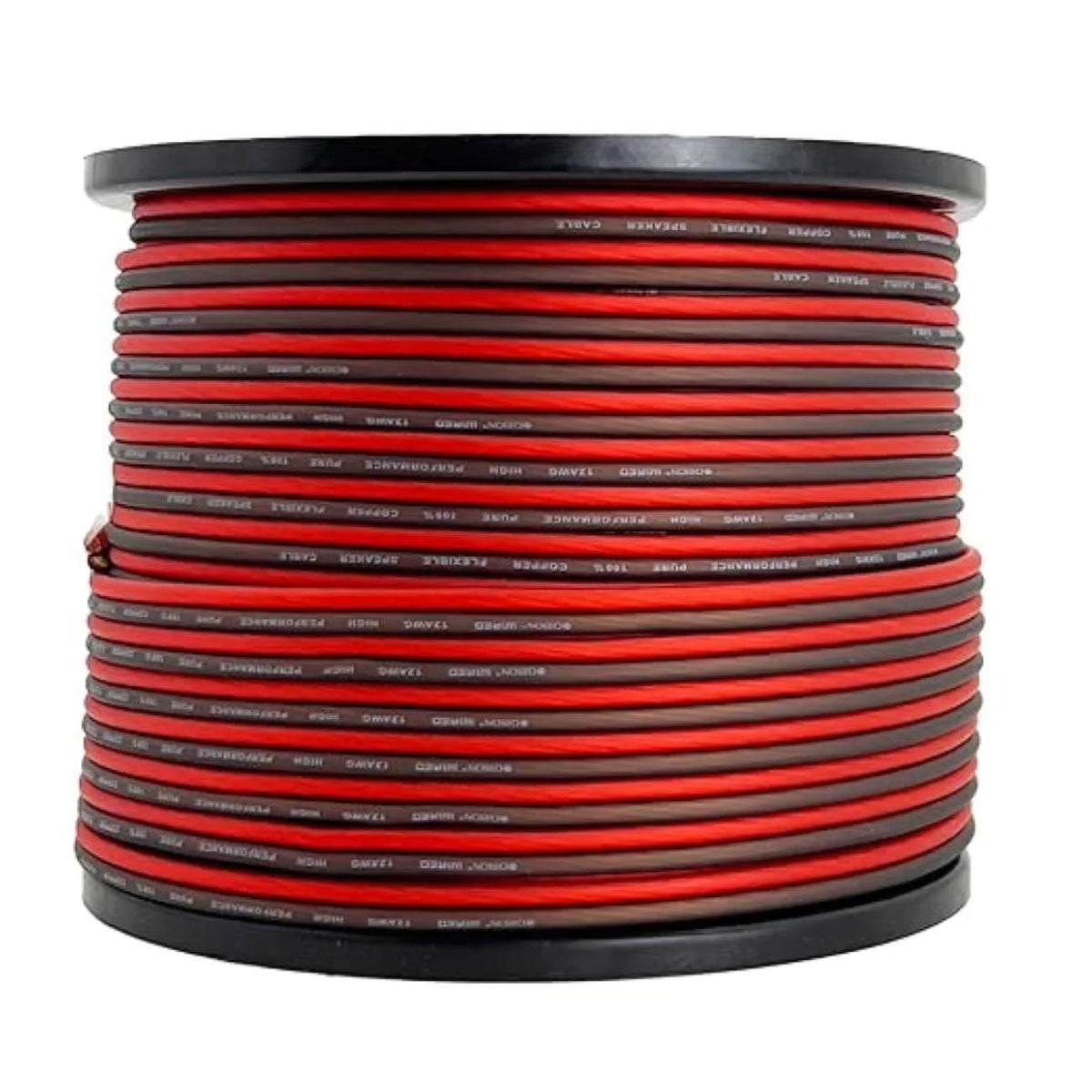 Orion OFC Speaker Wire 12 Gauge 300 Foot Roll – Translucent Red/Black
