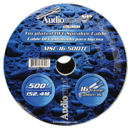 Audiopipe Marine Speaker Wire, 16 Gauge, 500 Foot Spool – White